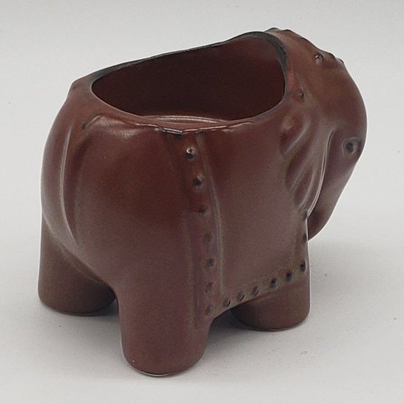 Partylite Vintage Porcelain Brown Elephant Votive Candle Holder - Picture 10 of 16